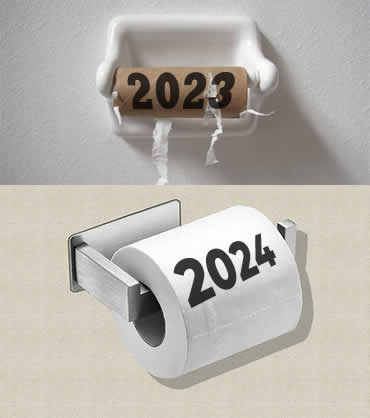 Immagine con nuovo rotolo di carta igienica per il 2024