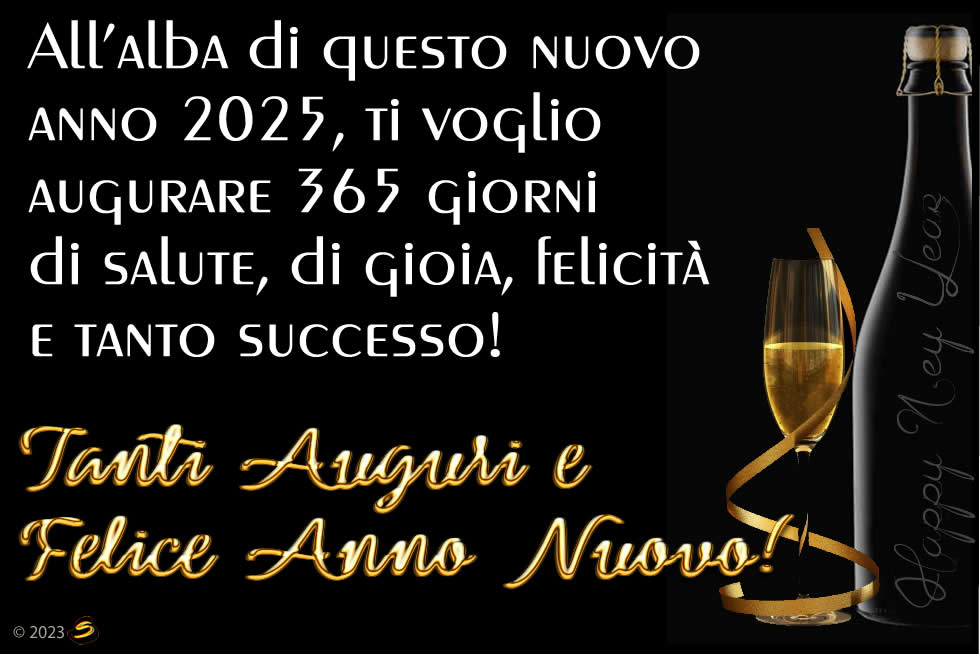 immagine biglietto di auguri benvenuto al nuovo anno 2025