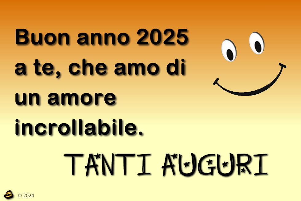 immagine biglietto di auguri benvenuto al nuovo anno 2025 con amore