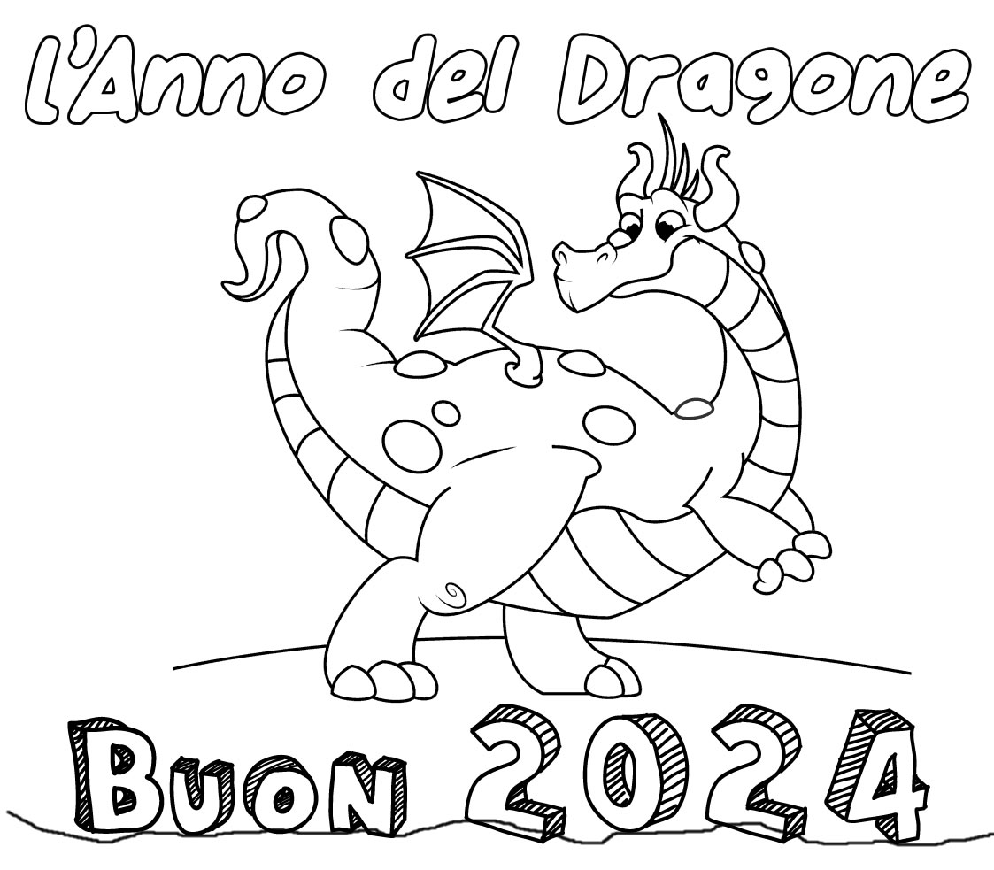 Colora il  2025 anno del dragone di legno