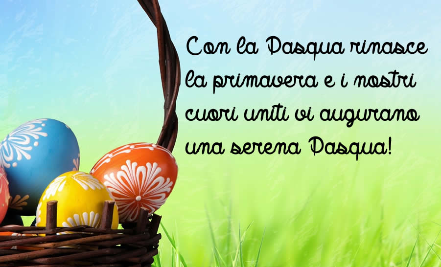 Con la Pasqua rinasce la primavera e i nostri cuori uniti vi augurano una serena Pasqua!