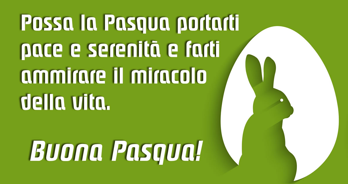 Immagine con messaggio di buona Pasqua