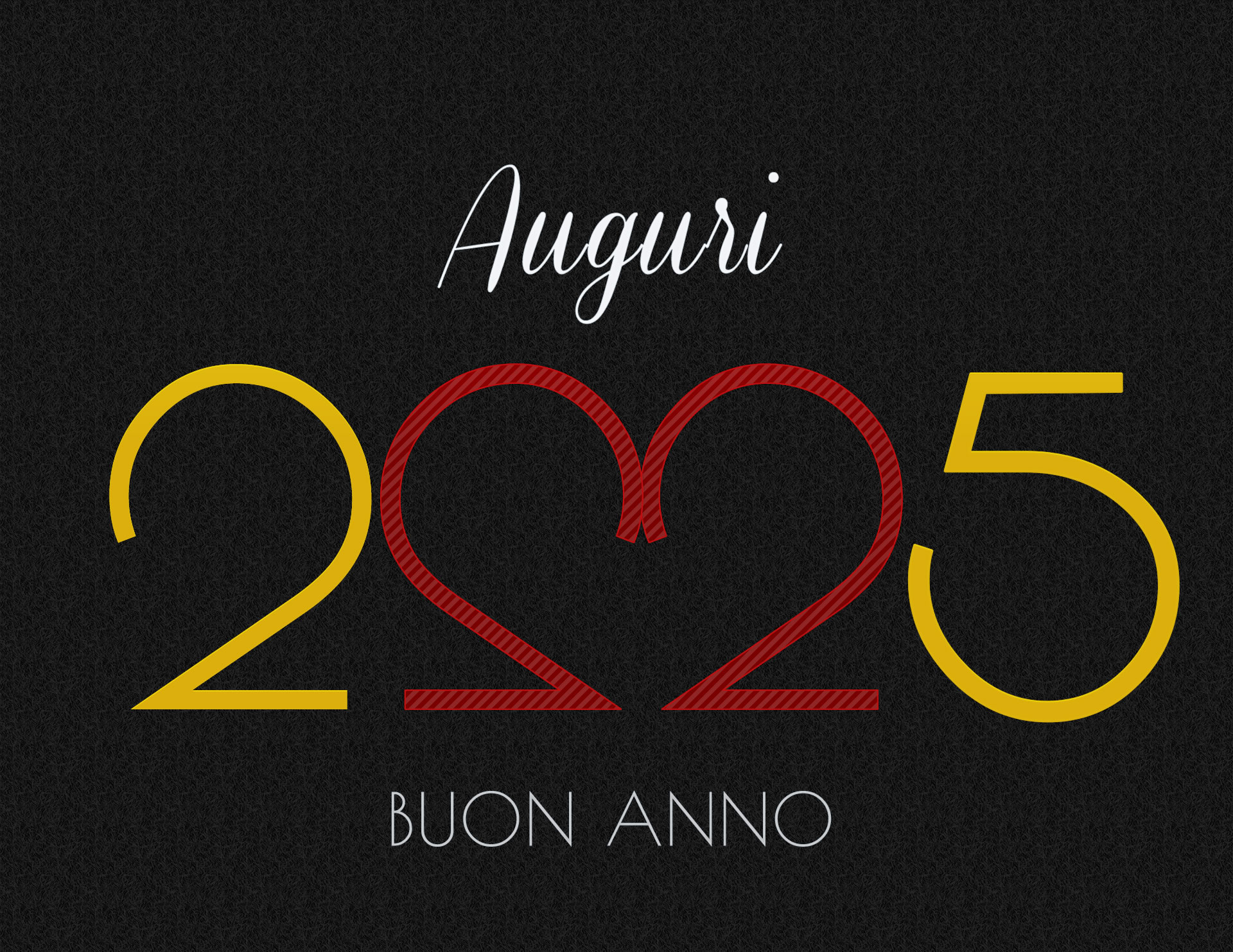 Immagine Auguri buon anno 2025 con cuore rosso