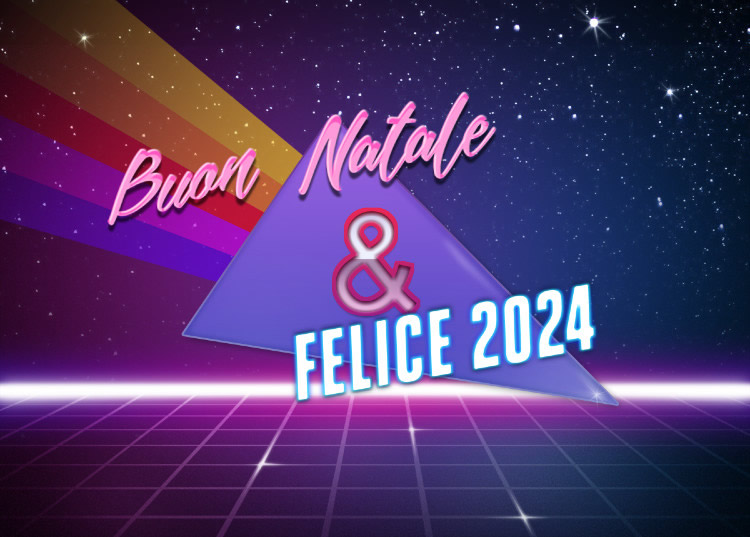 Immagine in stile moderno con testo buon Natale e buon anno 2025.