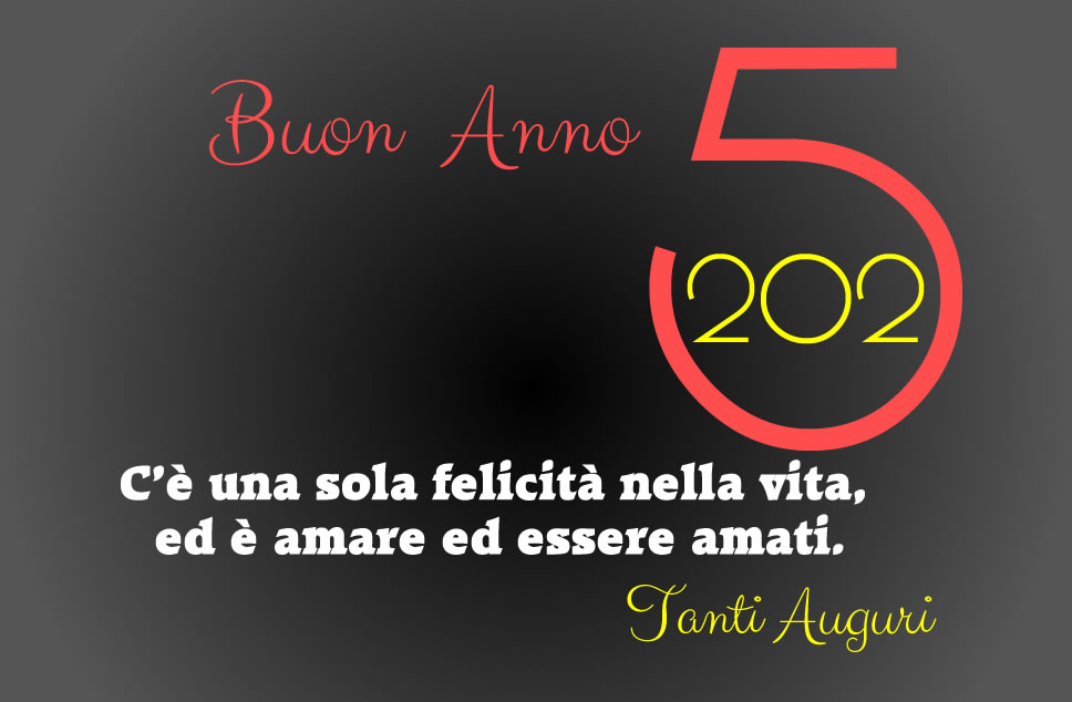 Immagine 2025 con frase di auguri sulla vera felicità