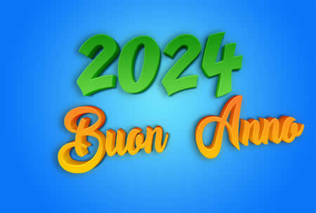 Buon anno 2025 verde e arancione