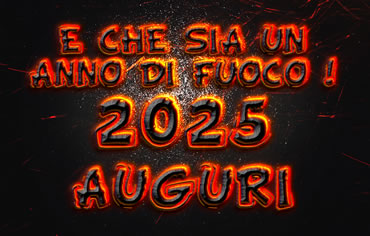 Sfondi con testo 2025 con effetto fuoco